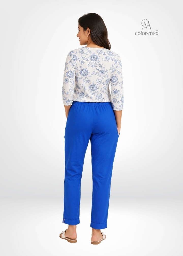 ROYAL BLUE - Premium Cotton Lycra Kurti Pants - Hover